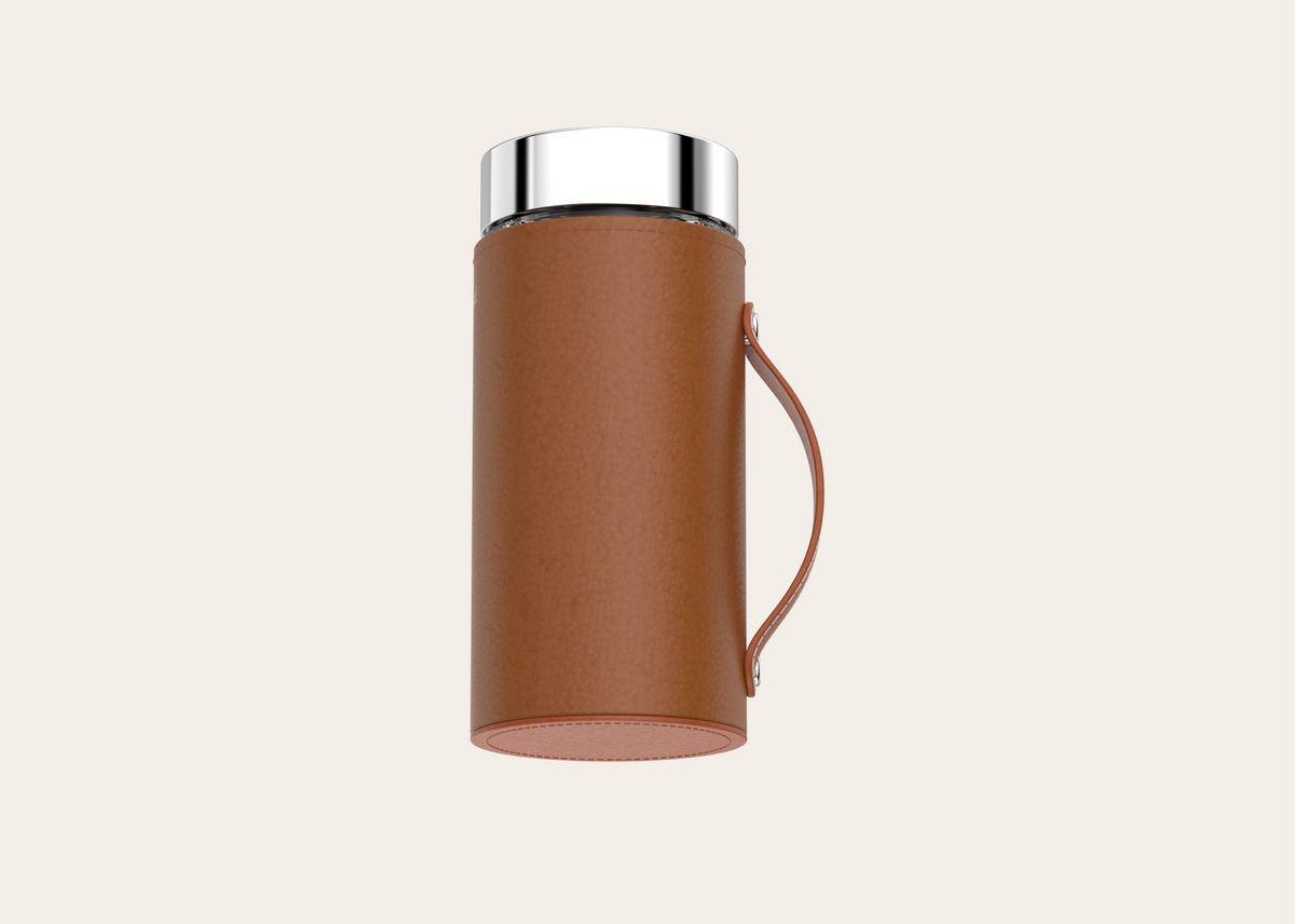 Bottle Faux-Leather Pouch with Handle
