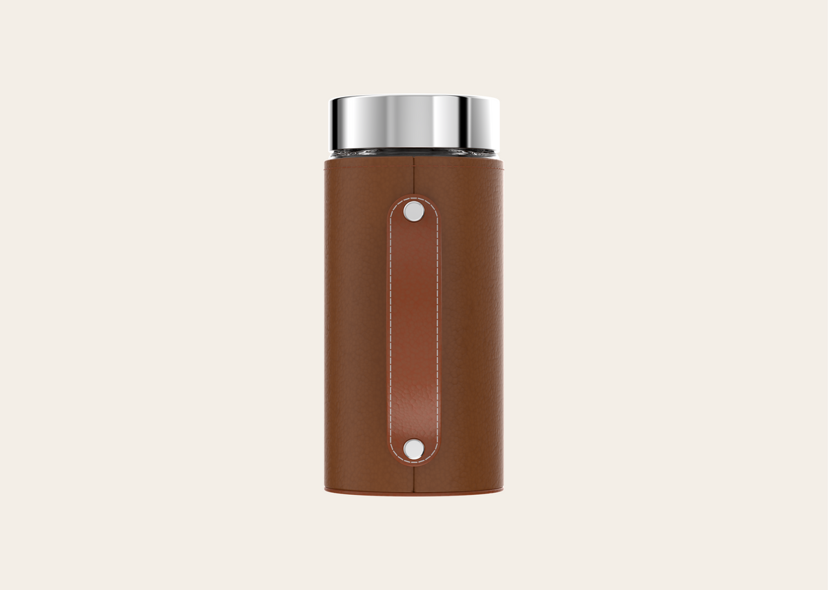 Bottle Faux-Leather Pouch with Handle