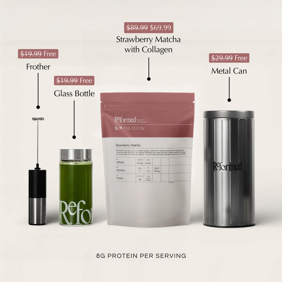 Strawberry Matcha with Collagen