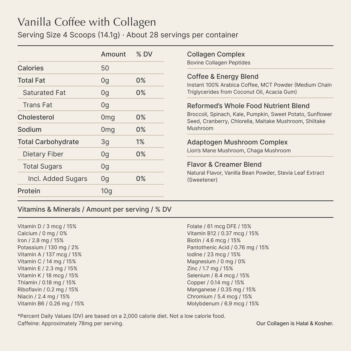 Vanilla Black Coffee with Collagen